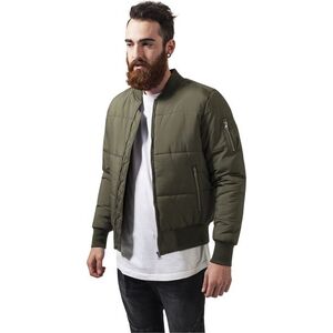Basic Quilt Bomber Jacket Olive kép
