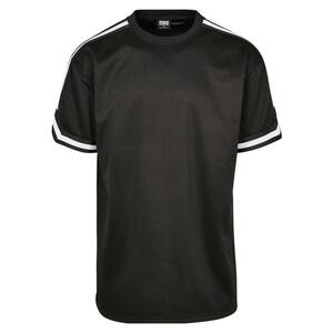 Oversized Stripes Mesh Tee Black kép