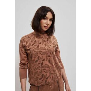 Long sleeve blouse with floral pattern - beige kép