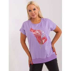 Light purple blouse with plus size print kép