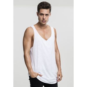 Long Shape Open Edge Loose Tank White kép