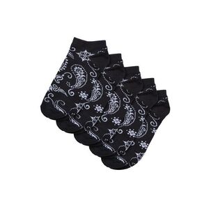 Bandana Pattern No Show Socks 5-Pack black kép