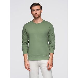 Ombre Men's BASIC sweatshirt with round neckline - green kép