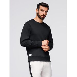 Ombre BASIC men's sweatshirt with round neckline - black kép