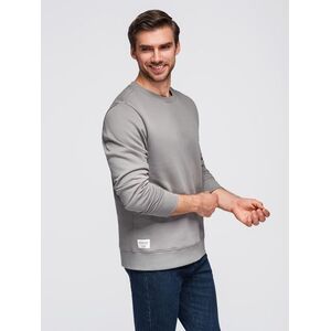 Ombre BASIC men's sweatshirt with round neckline - grey kép