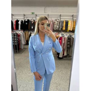 Blue extended jacket with imitation pockets LIVIEN kép