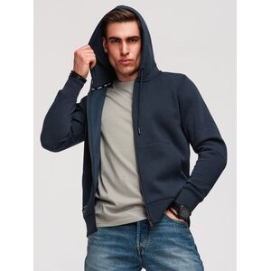 Ombre Men's unbuttoned BASIC sweatshirt - navy blue kép
