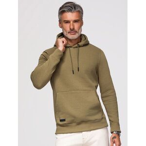 Ombre BASIC men's cotton kangaroo hooded sweatshirt - olive kép