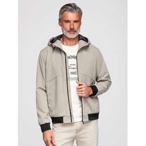 Ombre Men's lightweight jacket with mesh lining and hood - grey kép