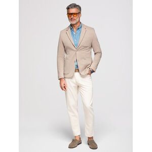 Ombre Elegant fitted men's structured knit blazer - beige kép