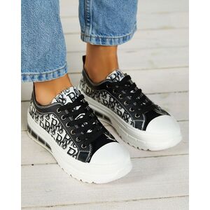 Resti Black patterned women's platform sneakers Neriwas - Footwear kép