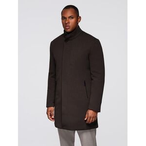 Ombre Structured fitted coat for men with high collar - dark brown kép