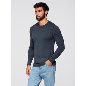Ombre BASIC men's viscose classic sweater with round neckline - navy blue melange kép