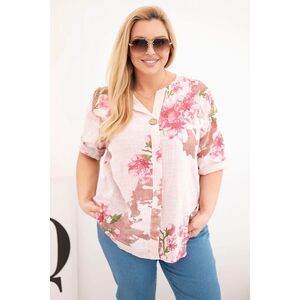 Kesi plus size női blúz virágmintával kép