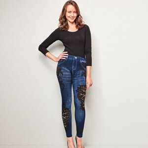 Slim jeggings leopárd mintával kép