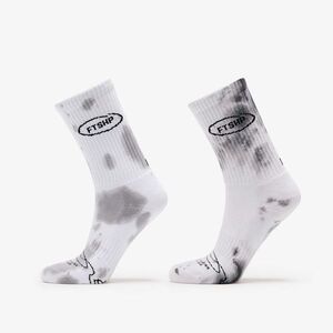 Zoknik Footshop Basic Crew Socks 2-Pack Tie Dey Bw 36-38 kép