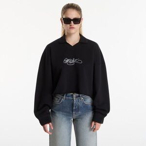 Sweatshirt Off-White Embr Script Crop Polo Crew Black-White M kép