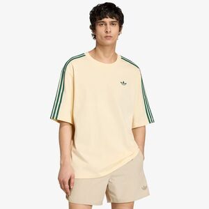 Póló adidas Adicolor 3-Stripes Oversized T-Shirt Warm Vanilla/ Collegiate Green L kép