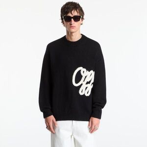 Pulóver Off-White Script Shared Logo Emb Knit Crewneck UNISEX Black L kép