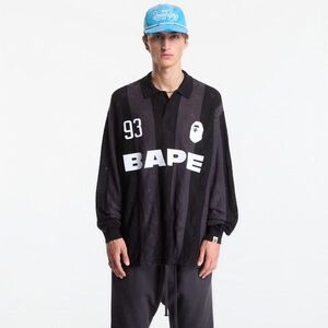 Póló A Bathing Ape Sta Stripe Pattern Jacquard Multi Logo Relaxed Fit Ls Tee UNISEX Black XL kép
