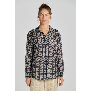 ING GANT REL G PATTERN COT SILK SHIRT EVENING BLUE kép