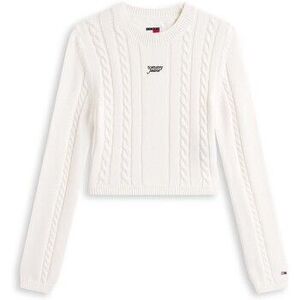 Pulóverek Tommy Jeans Tjw Cable Script Swe kép