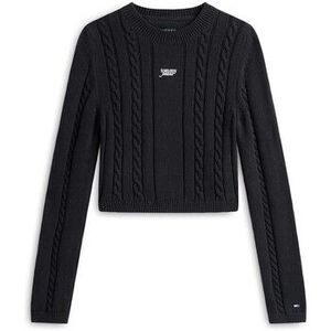 Pulóverek Tommy Jeans Tjw Cable Script Swe kép