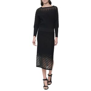 Pulóver Dkny L/S Patterned Sheer Black kép