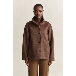 DZSEKI GANT CHECKED WOOL BLEND JACKET DEEP BROWN kép