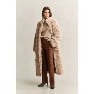 KABÁT GANT FULL LENGTH SHEARLING COAT CARAMEL BROWN kép