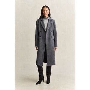 KABÁT GANT TAILORED STRIPED WOOL BLEND COAT CHARCOAL MELANGE kép
