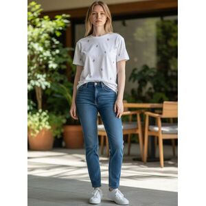 Női S-es fehér virágos póló - Pull & Bear kép
